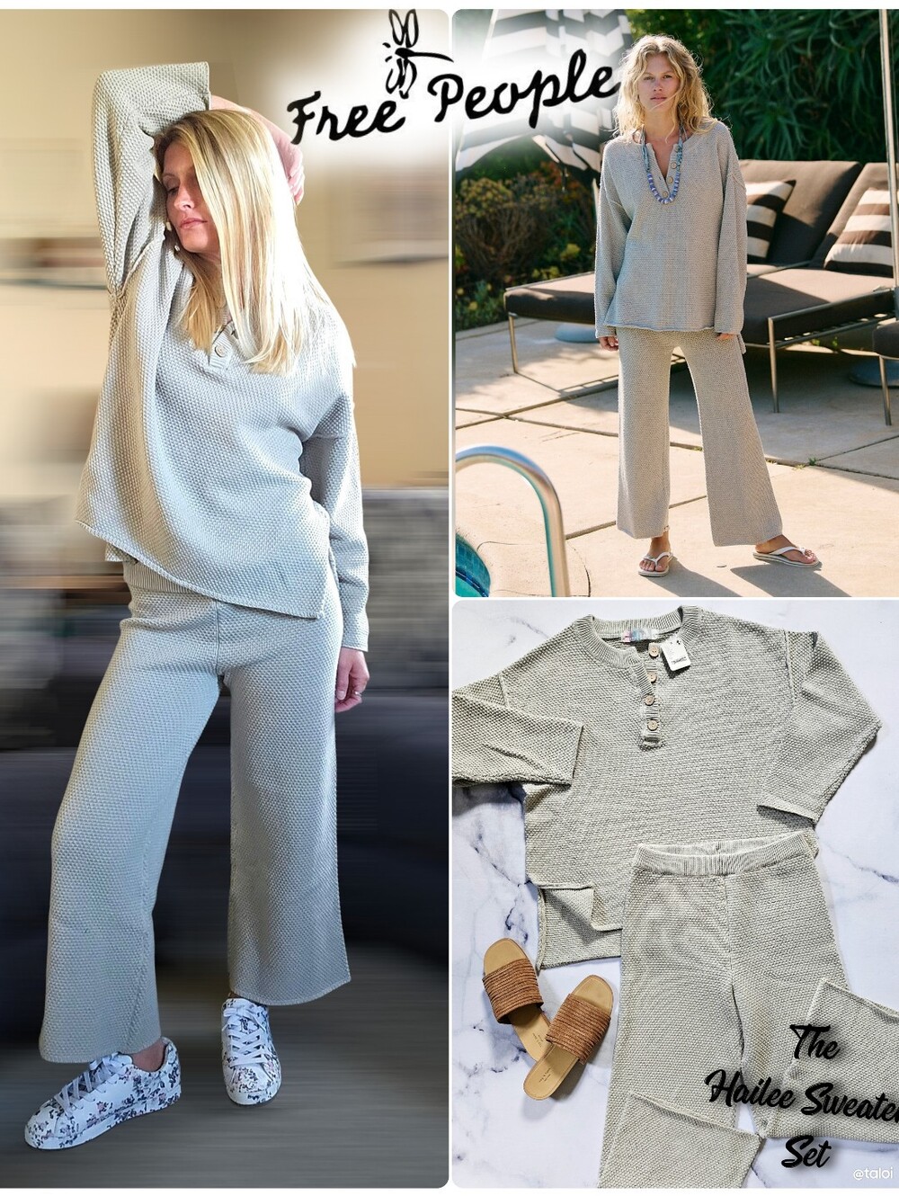 NWT Free People Hailee Sweater Set in Alfalfa Size XS